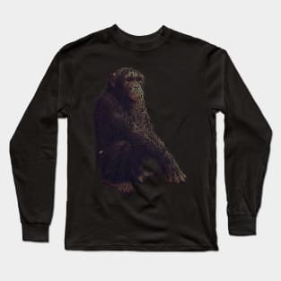 Chimpanzee Info Graphic Long Sleeve T-Shirt